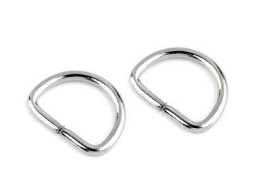 Metall-D-Ring 20 mm Breite Nickel